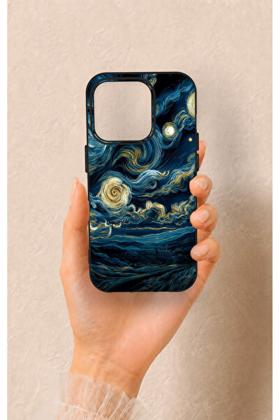 Vip Case iPhone 15 Pro Uyumlu Yıldızlı Gece Desenli Silikon Kılıf