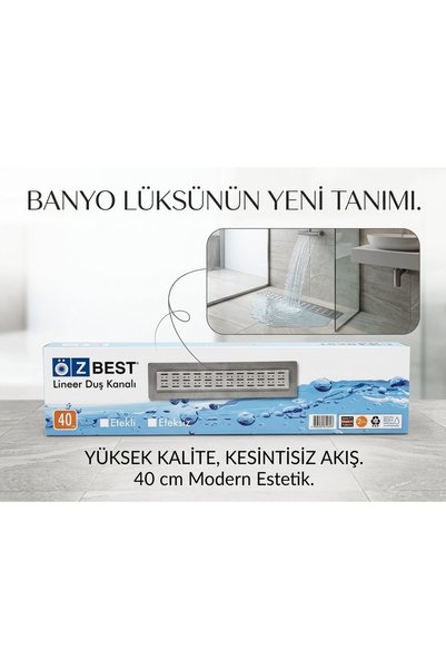 ÖZBEST Lineer Duş Kanalı - 40 cm Ebat: 40 cm