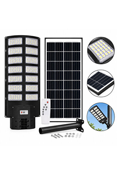Pexor Lampă stradală solară LED 700W cu panou solar integrat, telecomandă, se...