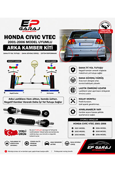 EP GARAJ OTOMOTİV HONDA CİVİC VTEC 2001-2006 MODEL UYUMLU AYARLANABİLİR ARKA ...