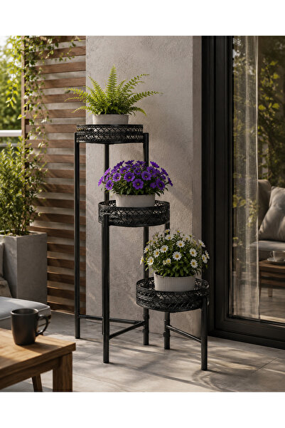 MİHMAN HOME 3 Katlı Metal Çiçeklik Standı
