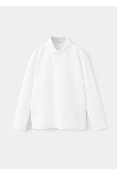MANGO Kids Uzun kollu pamuklu polo gömlek