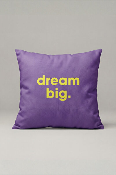 Generic Brand Husă de pernă decorativă Mor Dream Big cu text 252 – Design Dre...