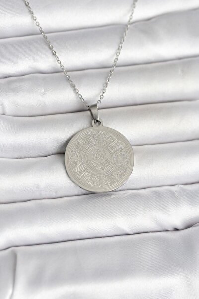 Skygo 316L Steel Silver Color Ayetel Kursi Written Necklace - Tj-Bko11058