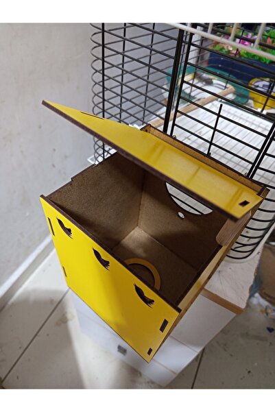 renkmar Yellow White Blue Red Pink Wooden Budgie and Small Cage Birds Nesting Box / Nest Box