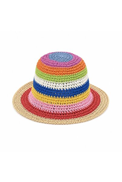qoop store El Örgüsü Hasır Premium Bucket Şapka