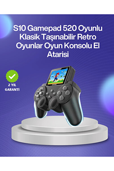 ARMÜZ 500 Oyunlu Nostaljik El Tipi Oyun Konsolu, Taşınabilir Şarjlı Cihaz, Renkli Ekran ve TV Destekli