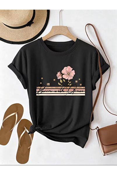 l'eivor Bloom with Grace Floral Printed Cotton Women's T-Shirt