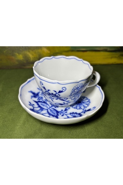 Meissen فنجان شاي وقهوة من البورسلين مع صحن - 985487342
