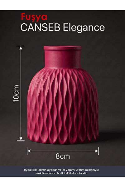 CANSEB Elegance Premium - Fuchsia - Wavy Decorative Vase - 10X8Cm - Hand-Pain...