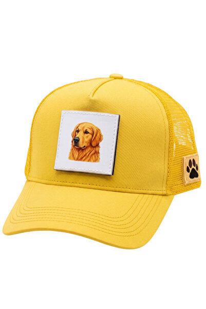 All animals Golden Retriever Printed Patch Detailed Mesh Trucker Baseball Cap