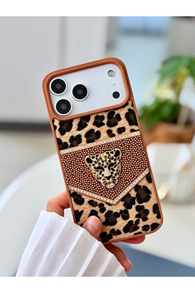 Go Aksesuar Iphone 17 PROMAX Uyumlu ELMAS Tasarımlı Kaplan Taşlı Işıltılı Parlak Pırlanta Silikon Kılıf