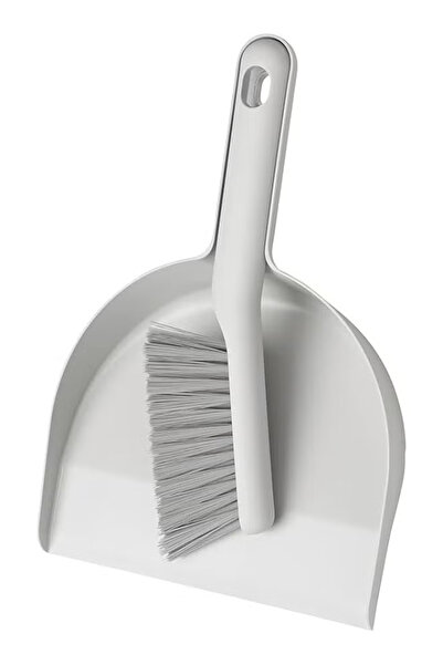 Duravel Dustpan and Brush Set, Grey, Soft Bristles, Cleaning Tool with Hangin...