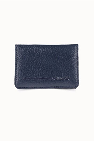 Çıkrık Small Size Navy Blue Leather Card Holder/Business Card Holder with Gua...