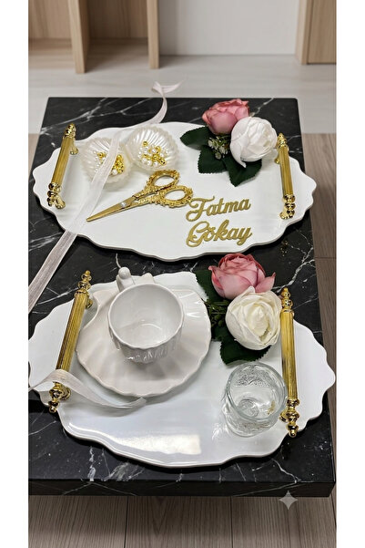 Cyz Home Oval Promise Engagement Tray Girl Proposal Tray Groom Coffee Tray