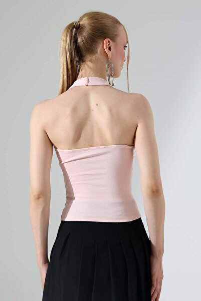 ModaPlaza Women's Halter Neck Lycra Crop Tank Top 22054