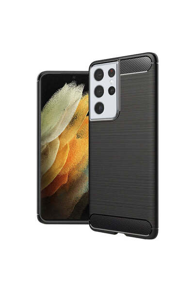 Techsuit Husă pentru Samsung Galaxy S21 Ultra 5G, Fibră de carbon, negru - negru