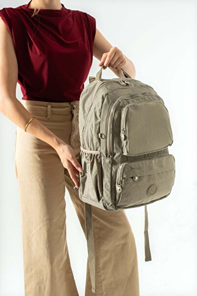 571 Collections Çanta Ultra Light Multi-Pocket Medium Size Backpack Mink Mode...