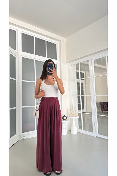 GAUS CO Mürdüm OYS Model Beli Lastikli Pantolon Modal Pantolon GAUS-01808