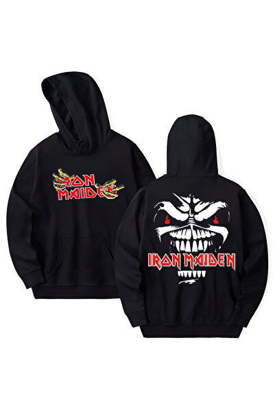 STİL-X Iron Maiden Printed Cotton Long Sleeve Hooded Sweatshirt with 3 Yarns