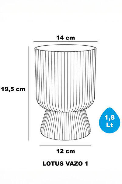 TEMMUZ HOME 5 Adet Lotus Saksı Seti 1.8 Litre Ayaklı Saksı - 19.5 cm X 14 cm Çiçek ve Bitki Saksısı(Deliksiz Saksı ve Vazo)