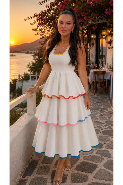 Mazelf Baby&Kids Wear Φόρεμα - Πολύχρωμο - Φουσκωτή φούστα