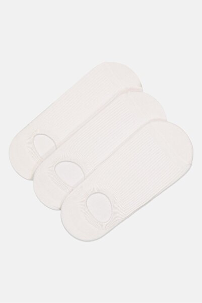 Anta Kids Boy 3 Pairs Plain Linear Socks, White