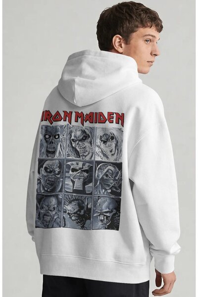 SEVBANO Iron Maiden Rock Metal Music Band Back Printed Unisex Oversize Combed...