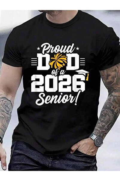 9TAY 100% Cotton Class Of Cheerleader Cheer Dad - Senior 2026 T-Shirt Men's W...