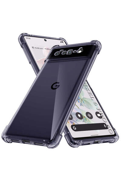 Techsuit Husă pentru Google Pixel 6 Pro, din silicon transparent, rezistentă ...
