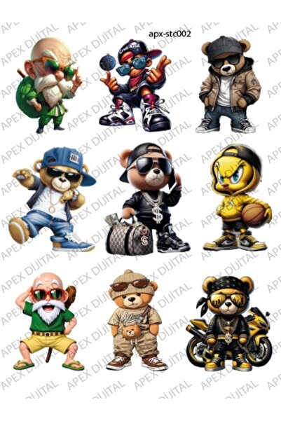 apex dijital sevimli sticker serisi çantanızda laptomunuzda defterinizde 15cmx20cm