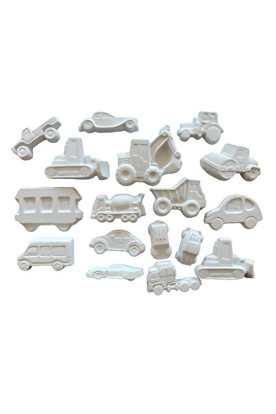 OEM Plaster figurine set for painting, Cars x 17, ~9 cm