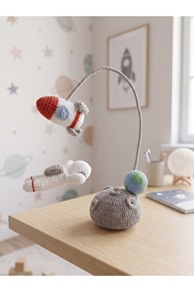 Innovate Store Amigurumi El Örmesi Uzay Konseptli Astronot ve Roket Masa Süsü...