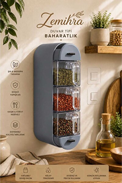 zemihra Baharatlık Takımı Baharat Takımları Tezgah Üstü Seti Duvar Tipi Bahar...