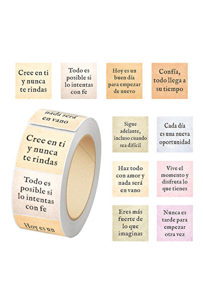 Choice MULTI 500 Pcs Spanish Inspirational Quote Stickers Roll, Motivational ...