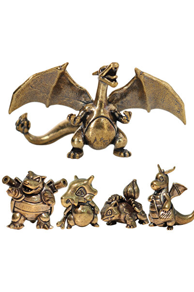Choice5 5Pcs 3cm Creative Solid Brass Pokémon Crafts Anime Mini Figurines Cha...