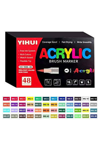 Choice3 48 colors 12/24/36/48/60 Colors Acrylic Paint Pens Markers Brush Tip ...