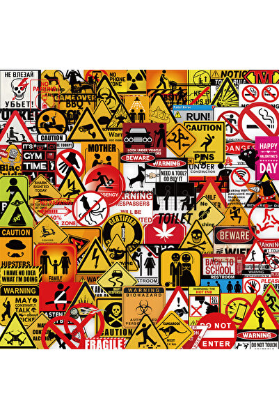 Choice 203PCS 203 Pcs Warning Signs Stickers - Cool Safety Symbol Decals for ...