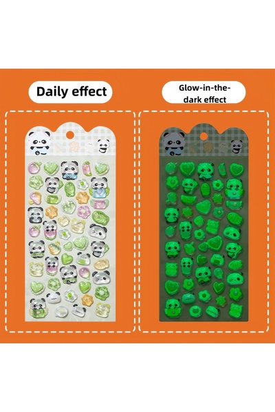 Choice8 1Pc Two Types of 3D Embossed Stickers: Luminous/Non-Luminous, Cartoon...
