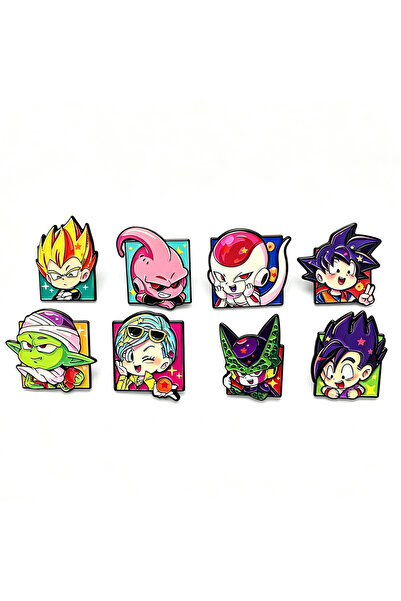 Choice Bandai 8pcs Brooches 8pcs Dragon Ball Anime Lapel Pins Cute Manga Char...
