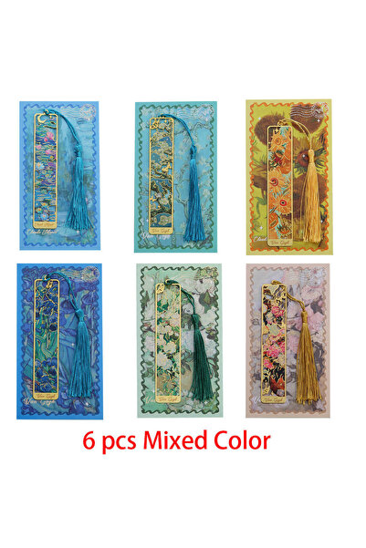 Choice4 6 pcs Mixed Color 1-6-12 Pcs Creative Metal Book Mark Vintage Oil Pai...