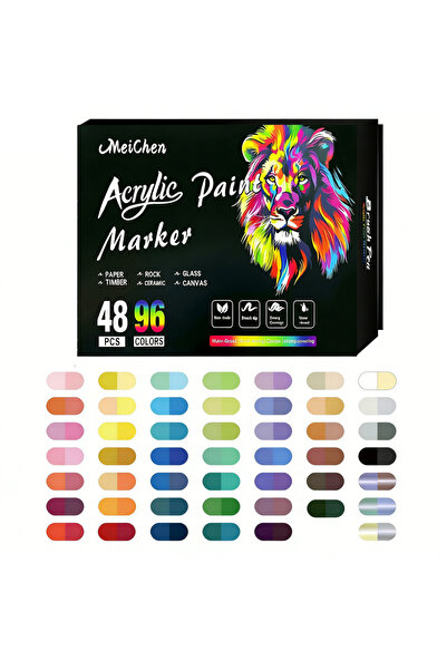 choice2 48pcs-(96colors) 24-96 Colors Acrylic Paint Markers Set Dual Brush Ti...
