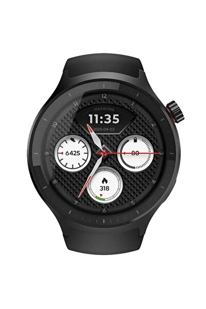 Motorola Smartwatch Moto Watch, Negru - Curea din silicon Cenușă vulcanică