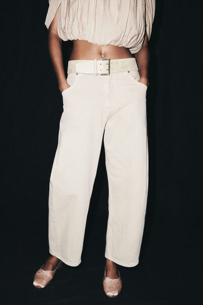 H&M Barrel High Waist Ankle Jeans