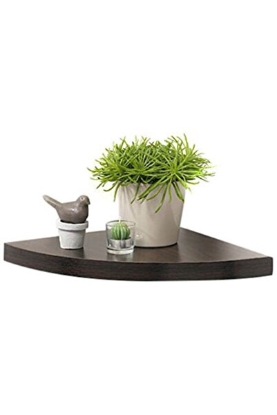 Arly Etajeră de colț cu suport de fixare ascuns, 25x25x1.8 cm, Arly, MDF negru