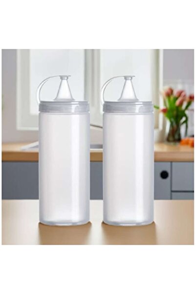 SyaMAG Set de 2 dozatoare transparente, cu capac și dop, 700 ml, 26x7 cm