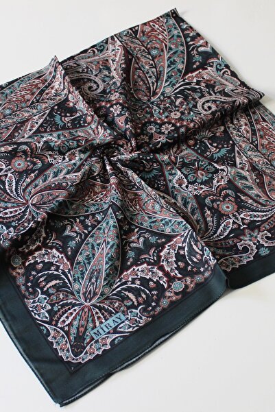 MİRAY 120X120 Ethnic Patterned Retro Oversized Scarf Cotton Scarf Oversized S...