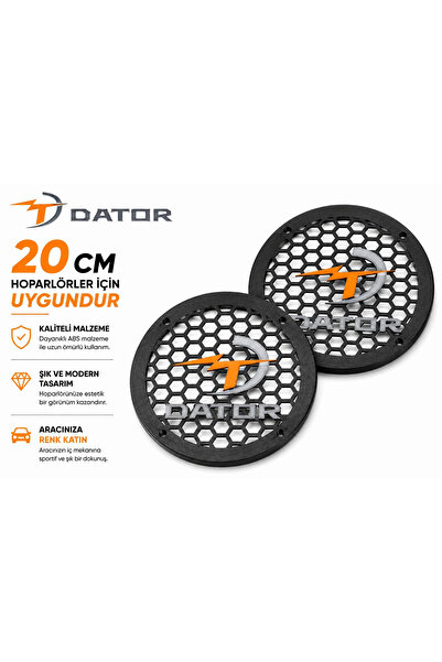 DATOR 20cm Hoparlör Kapağı - Logolu Kaliteli Plastik Midrange Hoparlör Kapak ...