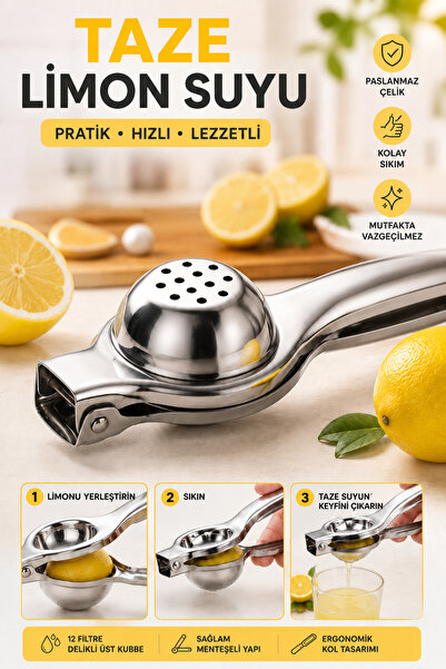 ALL FAST Paslanmaz Çelik Manuel Limon Sıkacağı – Narenciye Meyve Sıkma Presi ...
