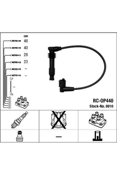 NGK Set Cablaj Aprinder 0810 Chevrolet Captiva/Evanda/Lacetti/Nubira/Rezzo Da...